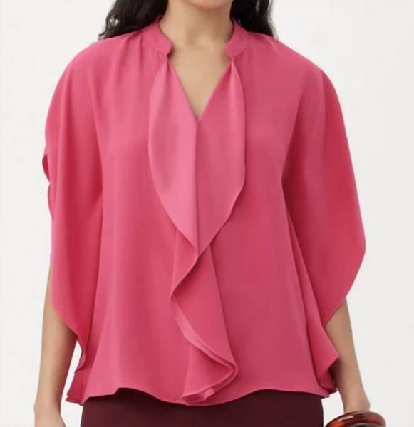 flutter sleeve top in pink