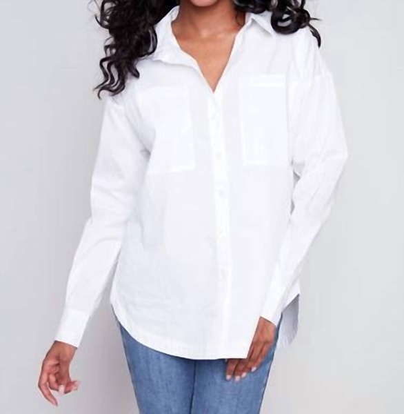 classic button down shirt in white