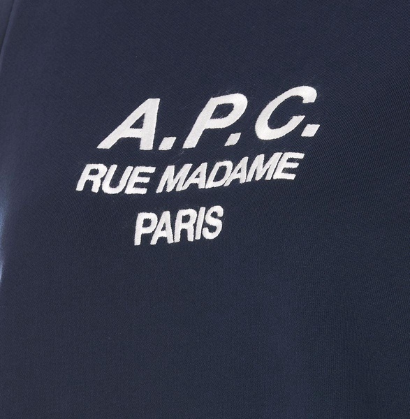 Blue Tina Sweatshirt In Fleece Cotton With Logo Embroidery To The Chest A.P.C. Woman