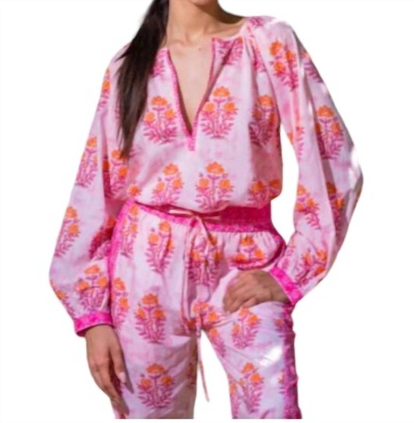 bea top in pink/orange