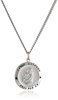 Amazon Essentials womens Sterling Silver Round Saint Anthony Pendant Necklace with Rhodium Plated Stainless Steel Chain, 20", (previously Amazon Collection)