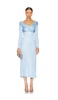 Long Sleeve Draped Jersey Dress