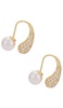Hooked Pave And Pearl Earrings