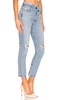 riley high rise straight crop jean in blitz (med indigo)
