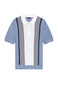 Berlin Half Zip Stripe Colourblock Textured Polo