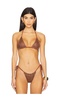 Lio Bikini Top in Cocoa Sequin