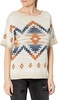 short sleeve graphic sweater in linen multi