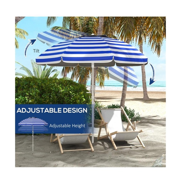 Outdoor Beach Umbrella - Portable Sunshade for Beach, Patio, and Backyard Relaxation