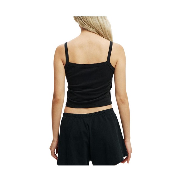 Women's Peached Jersey Button Up Cami