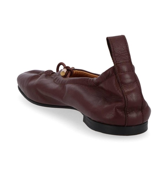 S100303-02 Rosalind Brown Leather Ballet Flats