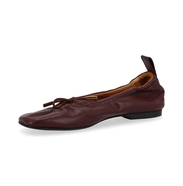 S100303-02 Rosalind Brown Leather Ballet Flats