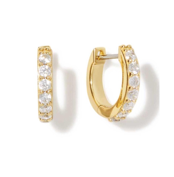 Pave Huggie Hoops - Suzanne Medium
