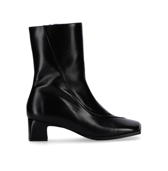 Chantal Black Leather Ankle Boots