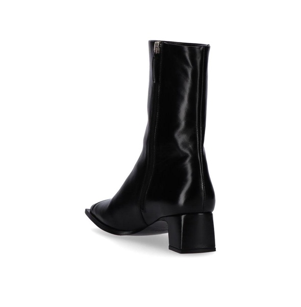 Chantal Black Leather Ankle Boots