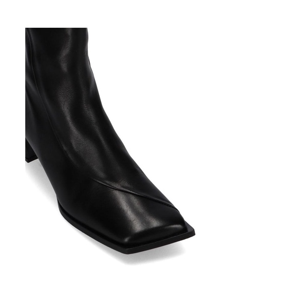Chantal Black Leather Ankle Boots