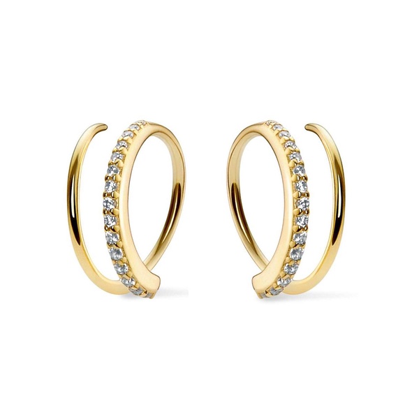 - Double Hoop Earrings - Harley Pave