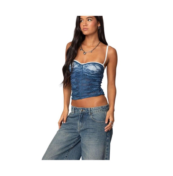 Womens Eleanor Bra Detail Sheer Lace Top