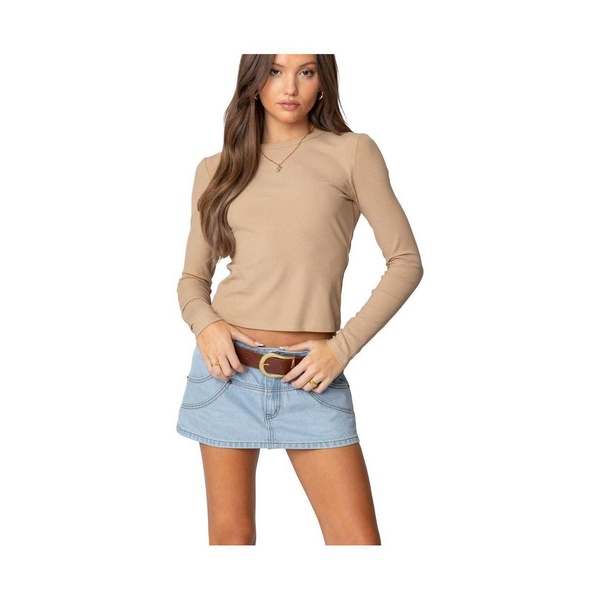 Womens Nicky Ribbed Long Sleeve T Shirt