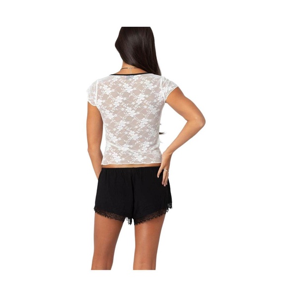 Womens Avi Sheer Lace Top