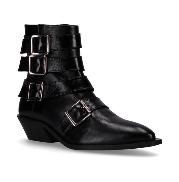 Eras Black Leather Ankle Boots