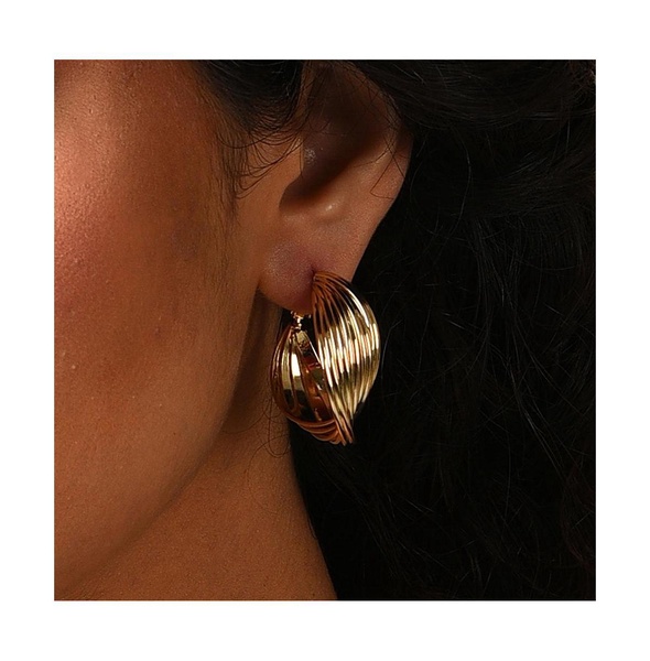Women's Gold  Twisted Hoop Earrings