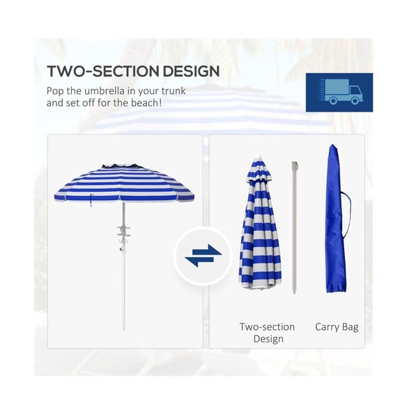 Outdoor Beach Umbrella - Portable Sunshade for Beach, Patio, and Backyard Relaxation