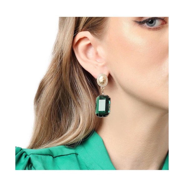 Women's Green  Stone Drop Earrings