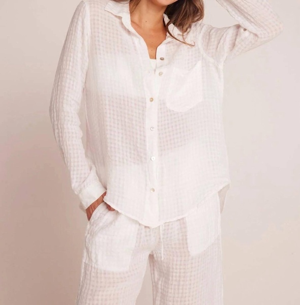 oversized button down shirt in white