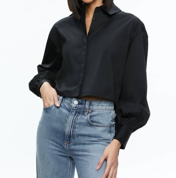 finley high low blouse in black
