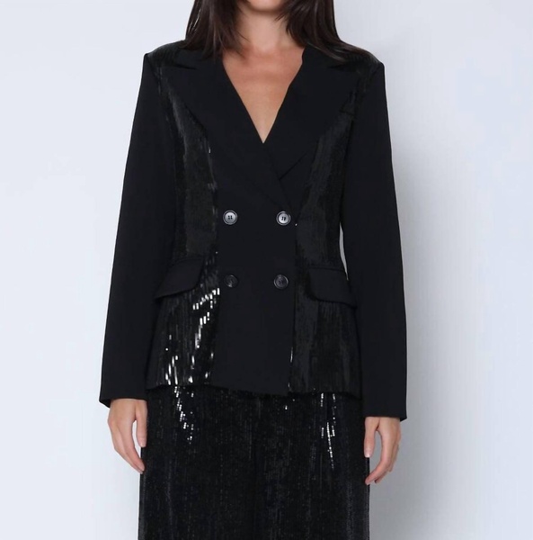 sequin blazer in black
