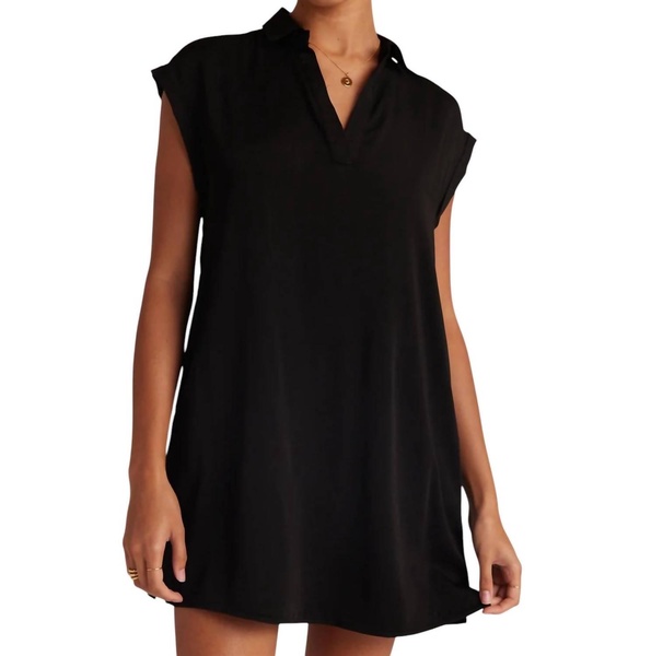 cap sleeve dress in black