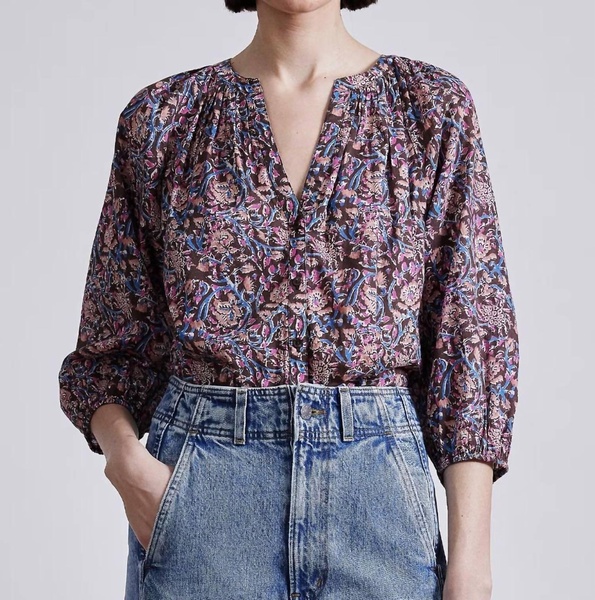 mitte top in pink multi floral