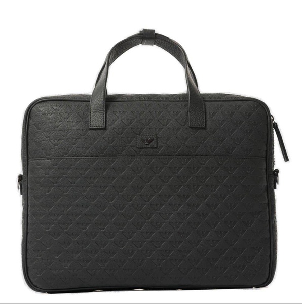 Logo-debossed Zipped Laptop Bag