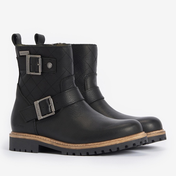 Barbour Women's Bramble Waterproof Leather Biker Boots - UK 3
