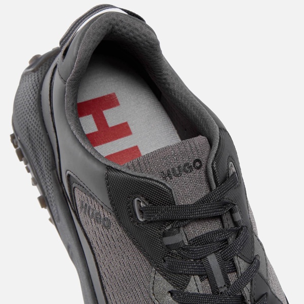 HUGO Men's GO1ST Frme Embroidered Faux Leather Trainers - UK 10