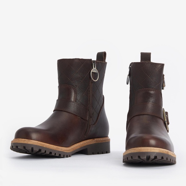 Barbour Women's Bramble Waterproof Leather Biker Boots - UK 7