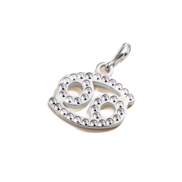 Alex and Ani Zodiac Cancer Pavé Crystal Charm Chain Station, Cancer, Sterling Silver Finish, Adorned with Crystals, Charm Size 0.62 in Width by 0.58 in Height