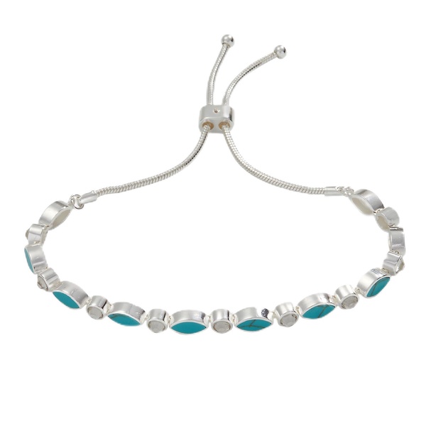 Alex and Ani Navette Stone + Crystal Bolo Tennis Bracelet