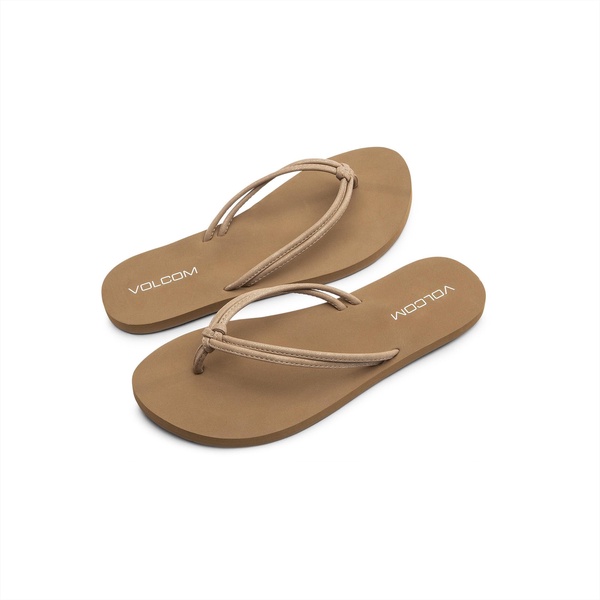 Volcom Women's Forever and Ever Flip Flop Sandal, Tan-New, 9