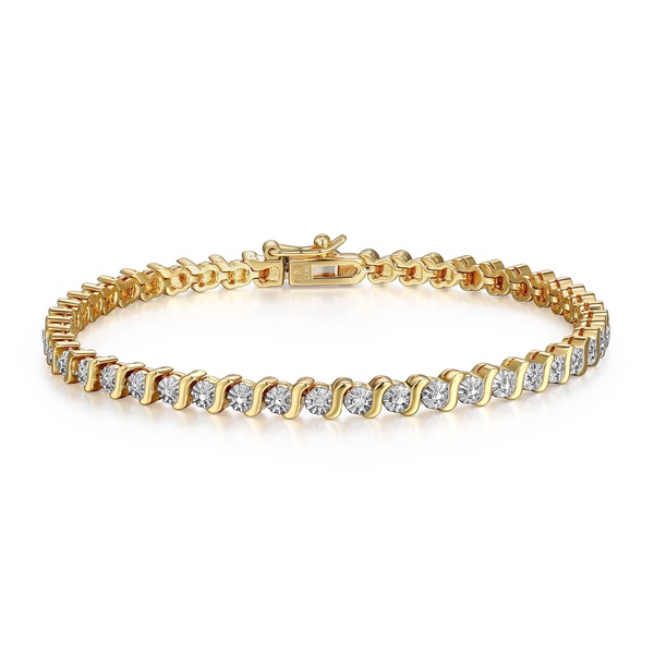 Amazon Essentials Diamond Accent S-Link Swirl Tennis Bracelet, 7.25" (previously Amazon Collection)