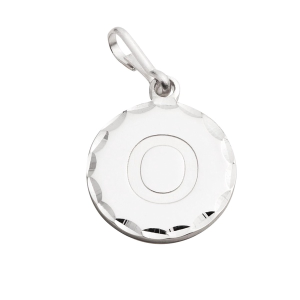 Alex and Ani Initial O Charm, O, Sterling Silver, Silver O, Charm Size 0.51 inch Width by 0.51 inch Height