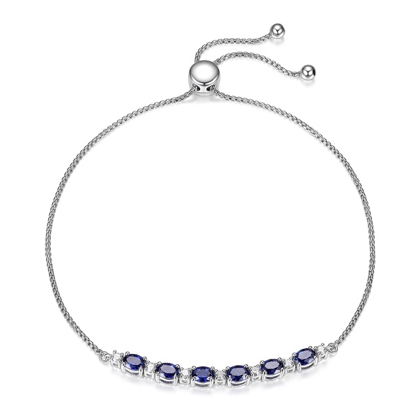 Amazon Essentials 0.175 cttw Lab Grown Diamond and Created Emerald 925 Sterling Silver Bar Bolo Adjustable Bracelet (previously Amazon Collection)