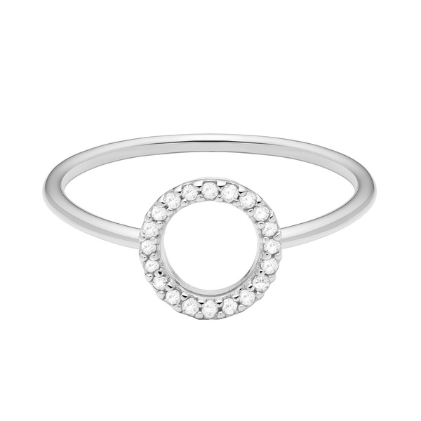Amazon Essentials 1/10th CT TW Diamond Geometric Circle Ring in Sterling Silver (previously Amazon Collection)