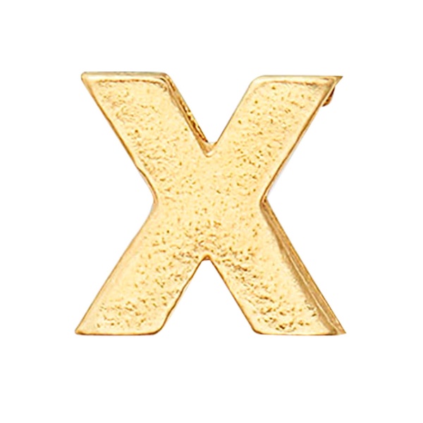 Alex and Ani Initial X Gold Slider Charm, Create Your Own, Initial X Charm, 14kt Gold Plated, Gold, Charm Size 0.28 inch Width by 0.28 inch Height
