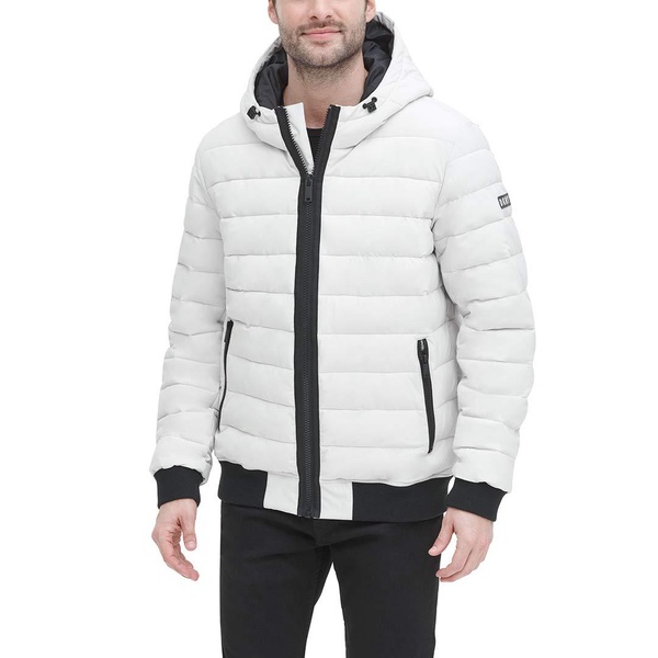 DKNY Men's Quilted Performance Hooded Bomber Jacket