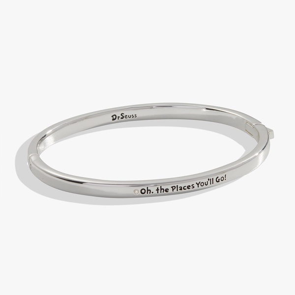 Alex and Ani Dr. Seuss™, Oh The Places You'll Go Hinge Bracelet, Shiny Gold Finish, Gold Charm