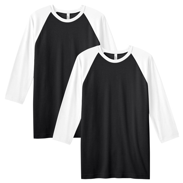 American Apparel Unisex CVC Raglan T-Shirt, Style G2003CVC, 2-Pack
