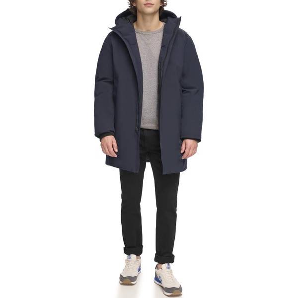 DKNY Men's Water Resistant Hooded Logo Parka Jacket