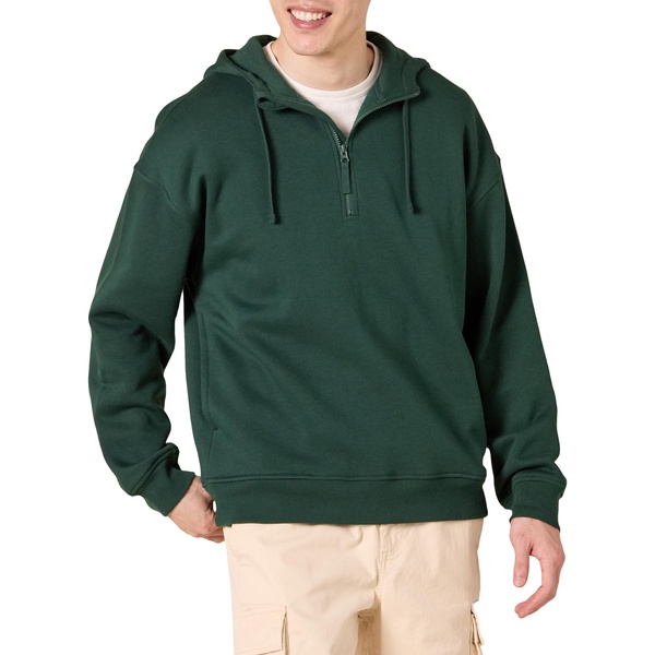 Amazon Essentials Men's Quarter-Zip Oversized-Fit Hoodie Sweatshirt