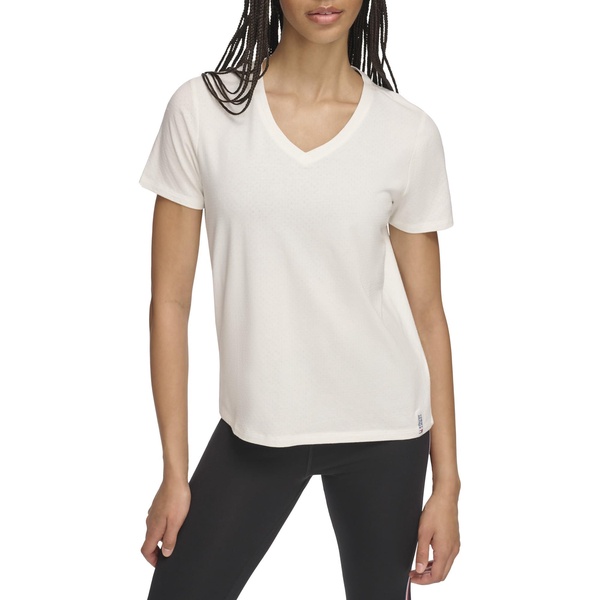 Tommy Hilfiger Women's Textured Jersey Short Sleeve V-neck